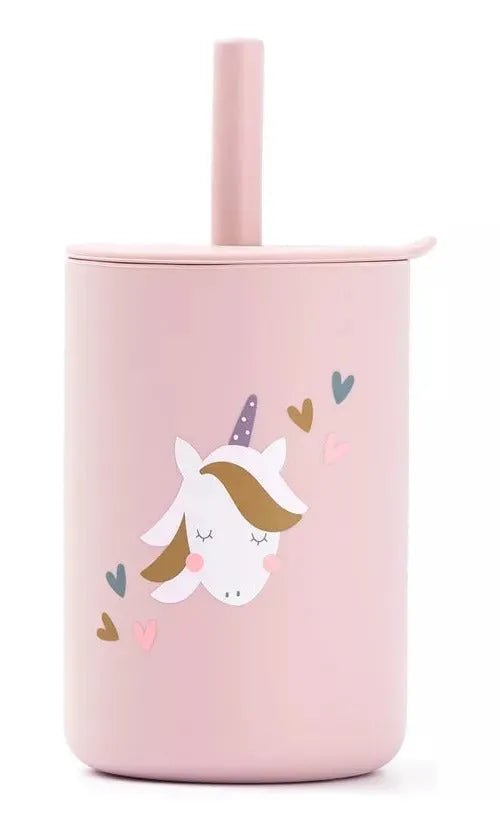 Vaso Taza De Silicona Para Bebes Con Bombilla Y Tapa - Baúl de Ayün