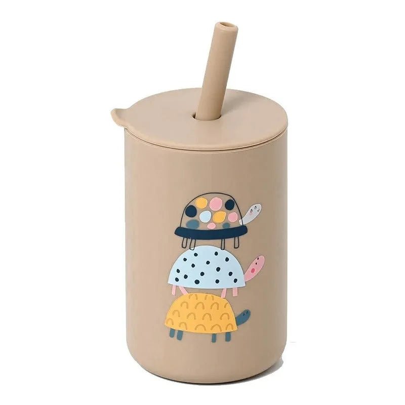 Vaso Taza De Silicona Para Bebes Con Bombilla Y Tapa - Baúl de Ayün