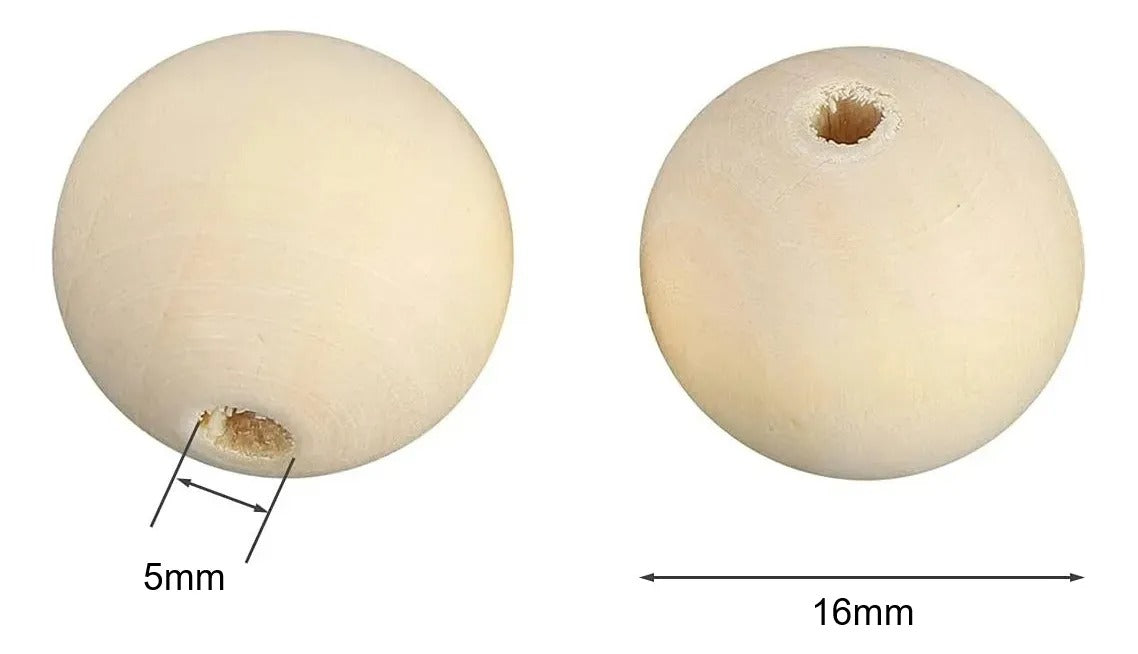 Pack 50 Cuentas De Madera Color Natural Para Macramé - 30mm/25mm/20mm